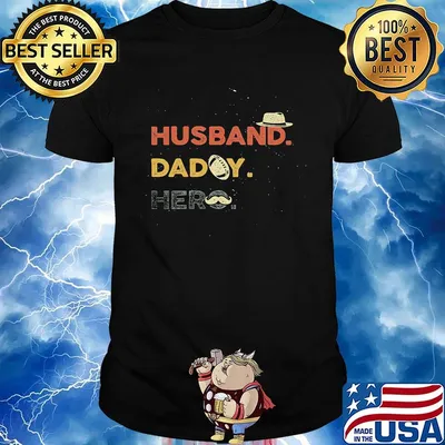 Husband daddy hero football beard father's day shirt