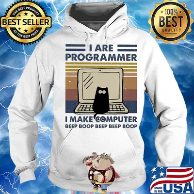 I are programmer I make computer beep boop beep boop vintage retro s Hoodie