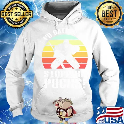 I'd rather be stopping pucks vintage retro s Hoodie