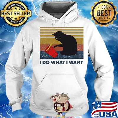 I Do What I Want Cat Spilled Coffee Vintage Retro Shirt Hoodie
