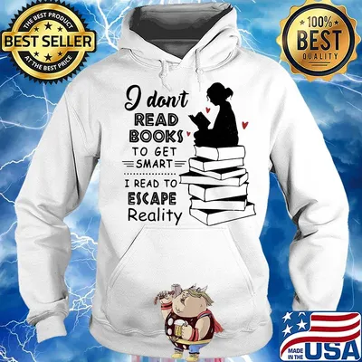 I don't read books to get smart i read to escape reality heart s Hoodie