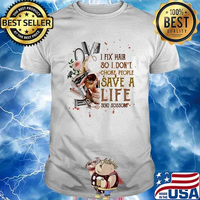 I Fix Hair So I Don't Choke Pepple Save A Life Send Scissors Skullcap Flower Shirt