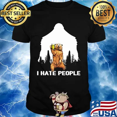I Hate People Bear Drinking Beer Shirt