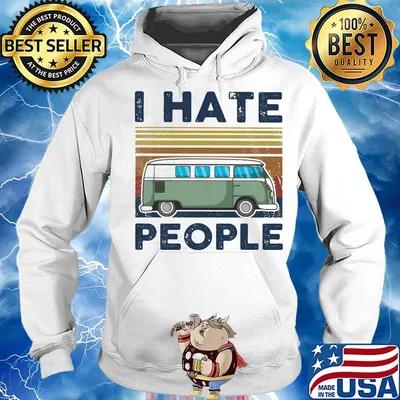 I hate people bus vintage retro s Hoodie