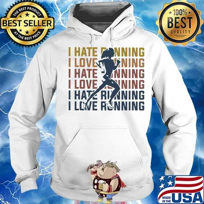 I hate running I love running vintage s Hoodie