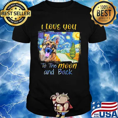 I Love You To The Moon And Back Sheep Dog Shirt
