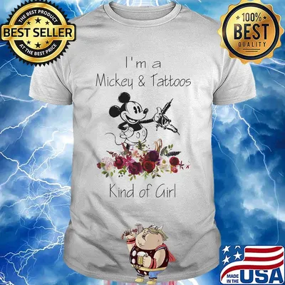 I'm a mickey and tattoos kind of girl flowers shirt