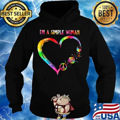 I'm a simple woman heart knitting wine s Hoodie