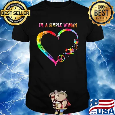 I'm a simple woman heart sewing wine shirt