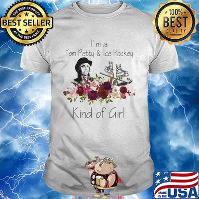 I'm a tom petty and ice hockey kind of girl flowers shirt
