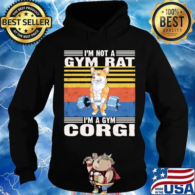 I'm Not A Gym Rat I'm A Gym Corgi Gym Fitness Vintage Retro Shirt Hoodie