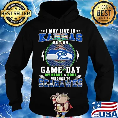 I may live in kansas but on game day my heart and soul belongs to seahawks s Hoodie