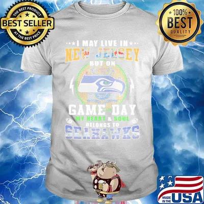 I may live in new jersey but on game day my heart and soul belongs to seahawks shirt