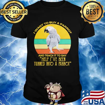 I want to buy a parrot and teach it to say help i've been vintage retro shirt