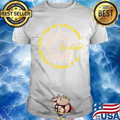 In a world where you can be anything be kind sunflower leopard shirt