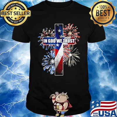 In god we trust jesus firework american flag independence day shirt