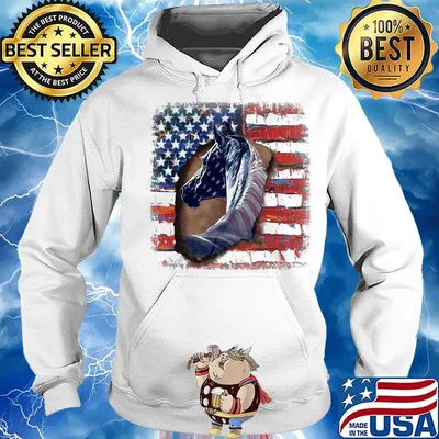 In horse cool American flag s Hoodie