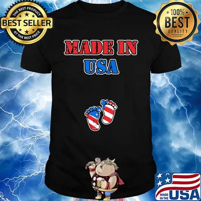 Independence day made in USA paw baby children shirt