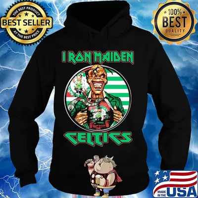 Iron maiden boston celtics american flag independence day s Hoodie