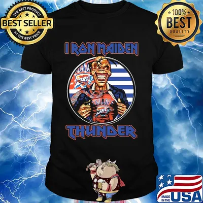 Iron maiden oklahoma city thunder american flag independence day shirt