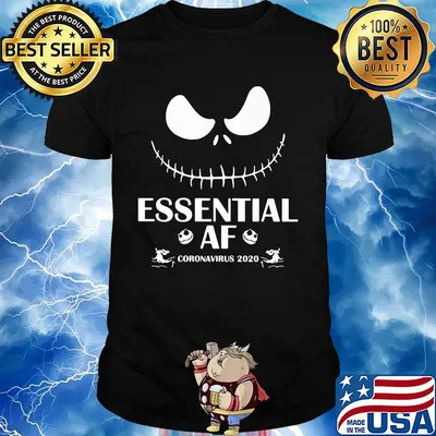 Jack skellington essential af coronavirus 2020 black shirt