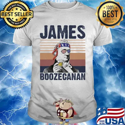 James boozecan wine American flag veteran Independence Day vintage retro shirt