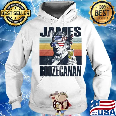 James boozecanan drinking 4th of july independence day american flag vintage retro s Hoodie