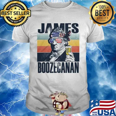 James boozecanan drinking 4th of july independence day american flag vintage retro shirt