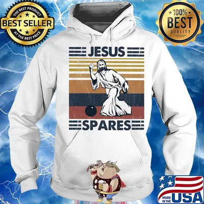 Jesus spares bowling vintage retro s Hoodie