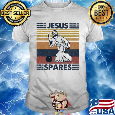 Jesus spares bowling vintage retro shirt