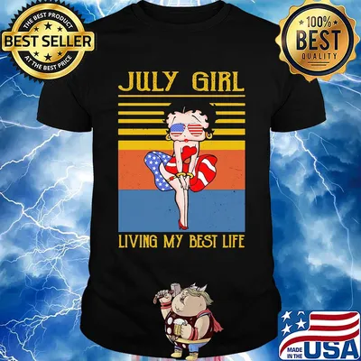 July girl living my best life vintage American flag veteran Independence Day shirt