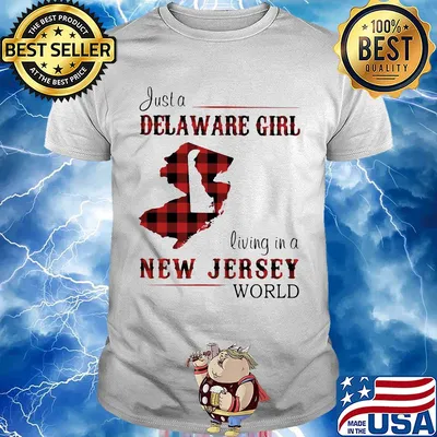Just a delaware girl living in a new jersey world map shirt
