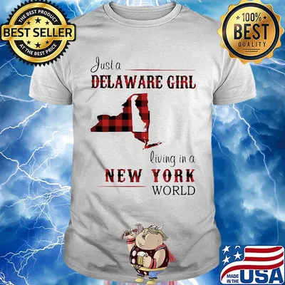 Just a delaware girl living in a new york world map shirt