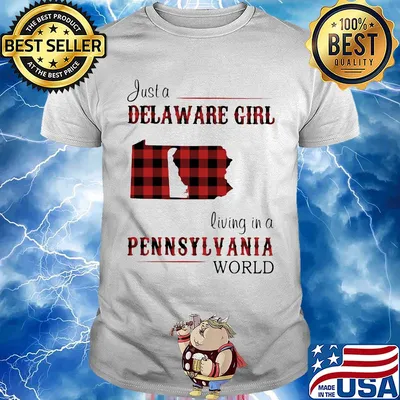 Just a delaware girl living in a pennsylvania world map shirt