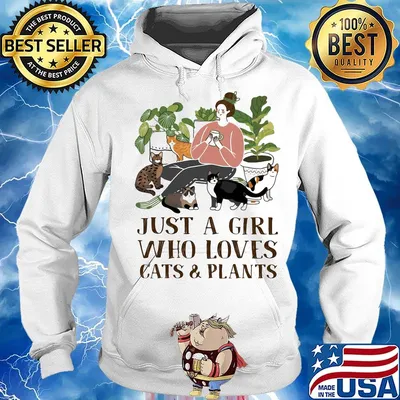 Just A Girl Who Loves Cat And Plants Shirt Hoodie