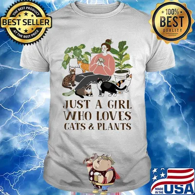 Just A Girl Who Loves Cat And Plants Shirt