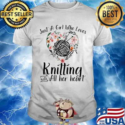 Just a girl who loves knitting with all her heart flowers shirt