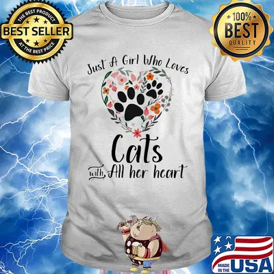 Just a girl who loves paw cats with all her heart flowers shirt