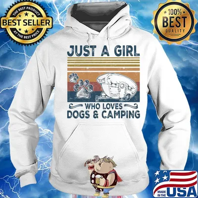 Just a girl who loves paw dogs and camping vintage retro s Hoodie