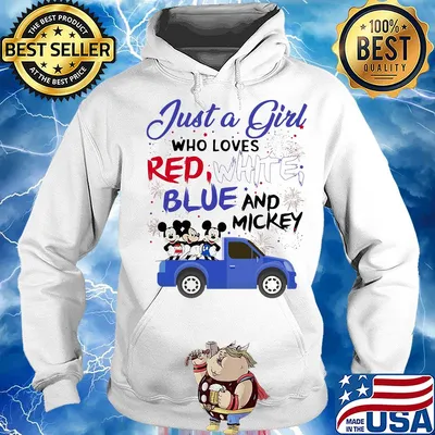 Just a girl who loves red white blue and mickey mouse firework independence day s Hoodie
