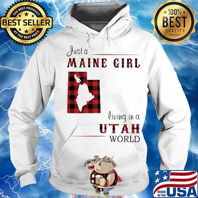 Just a maine girl living in a utah world map s Hoodie
