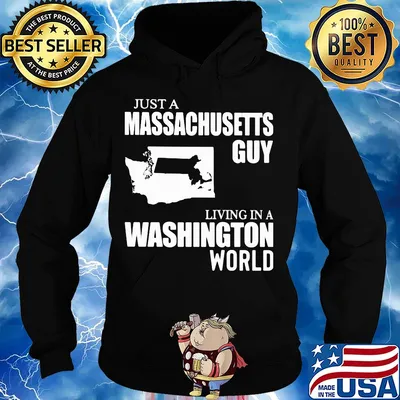 Just a massachusetts living in a washington world s Hoodie