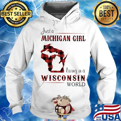 Just a michigan girl living in a wisconsin world map s Hoodie