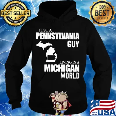 Just a pennsylvania guy living in a michigan world map s Hoodie
