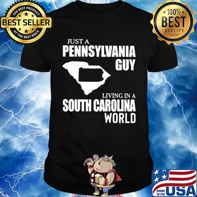 Just a pennsylvania guy living in a south carolina world map shirt