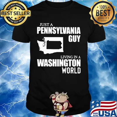Just a pennsylvania guy living in a washington world map shirt