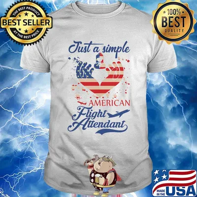 Just a simple american flight attendant independence day shirt