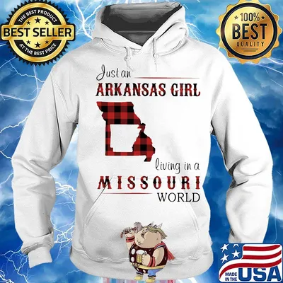 Just an arkansas girl living in a missouri world map s Hoodie