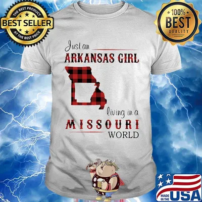 Just an arkansas girl living in a missouri world map shirt