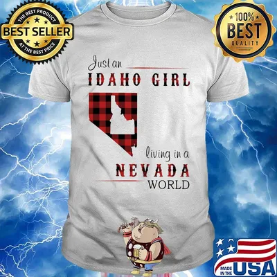 Just an Idaho girl living in a Nevada world map shirt